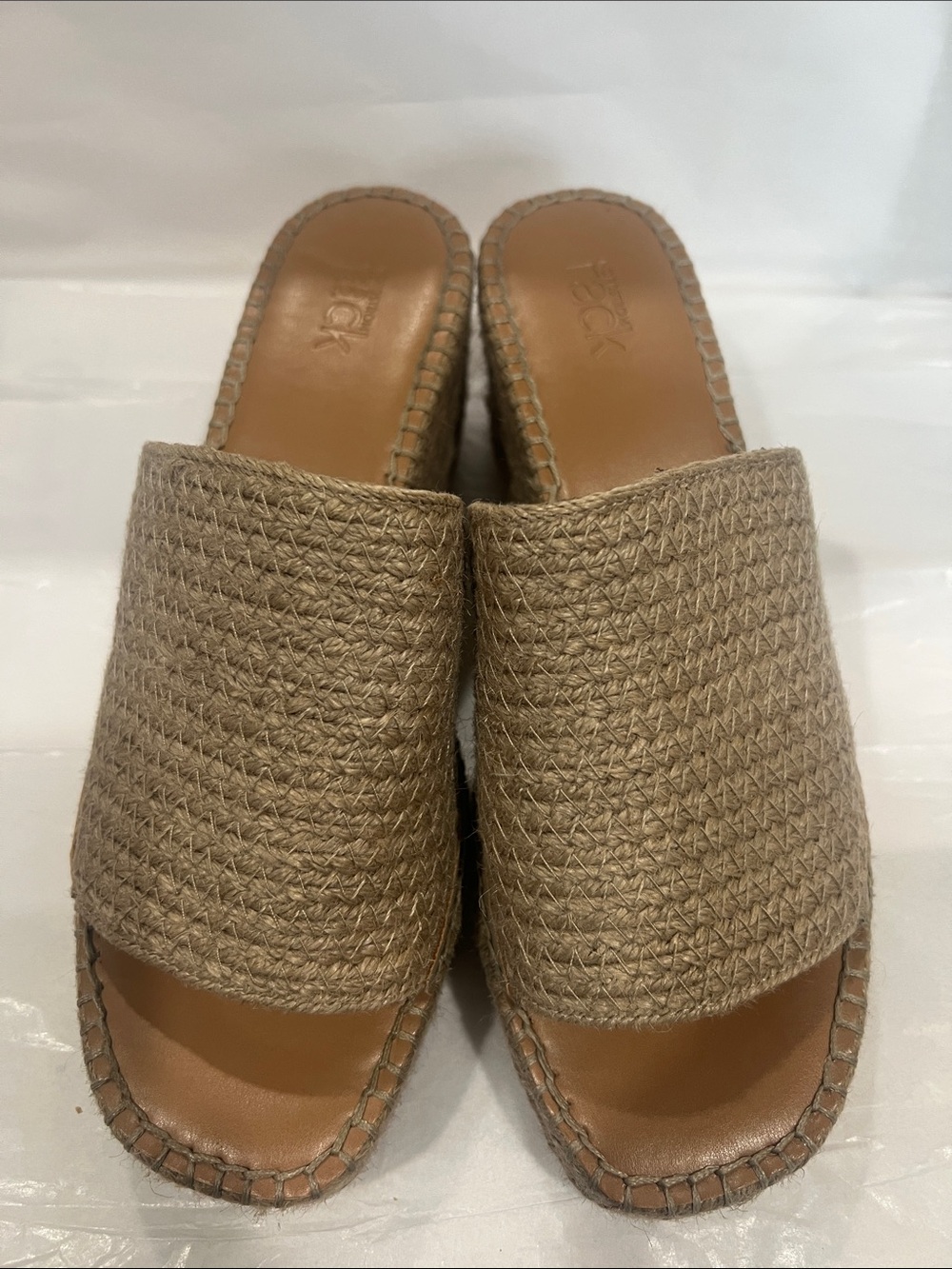 NORDSTROM RACK Woven Raffia Slide Mules in Tan by Beck